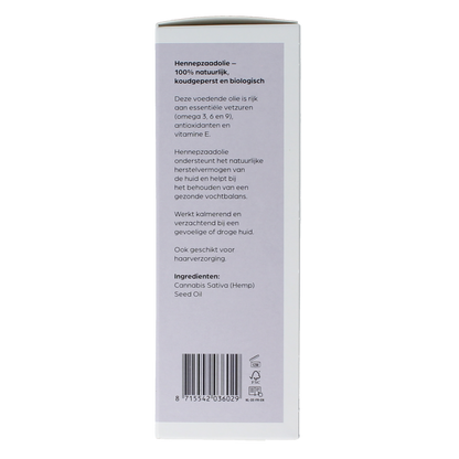 Volatile Hennepzaad koudgeperst basisolie bio glazen fles 100.00 Milliliter