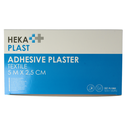 Hekaplast Hechtpleister textiel 5 x 2.5cm 12.00 Stuks