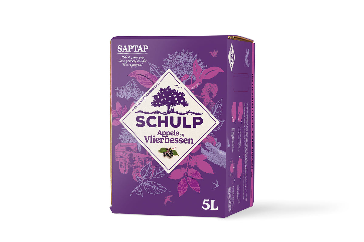 Schulp Saptap appel & vlierbessensap 5.00 Liter