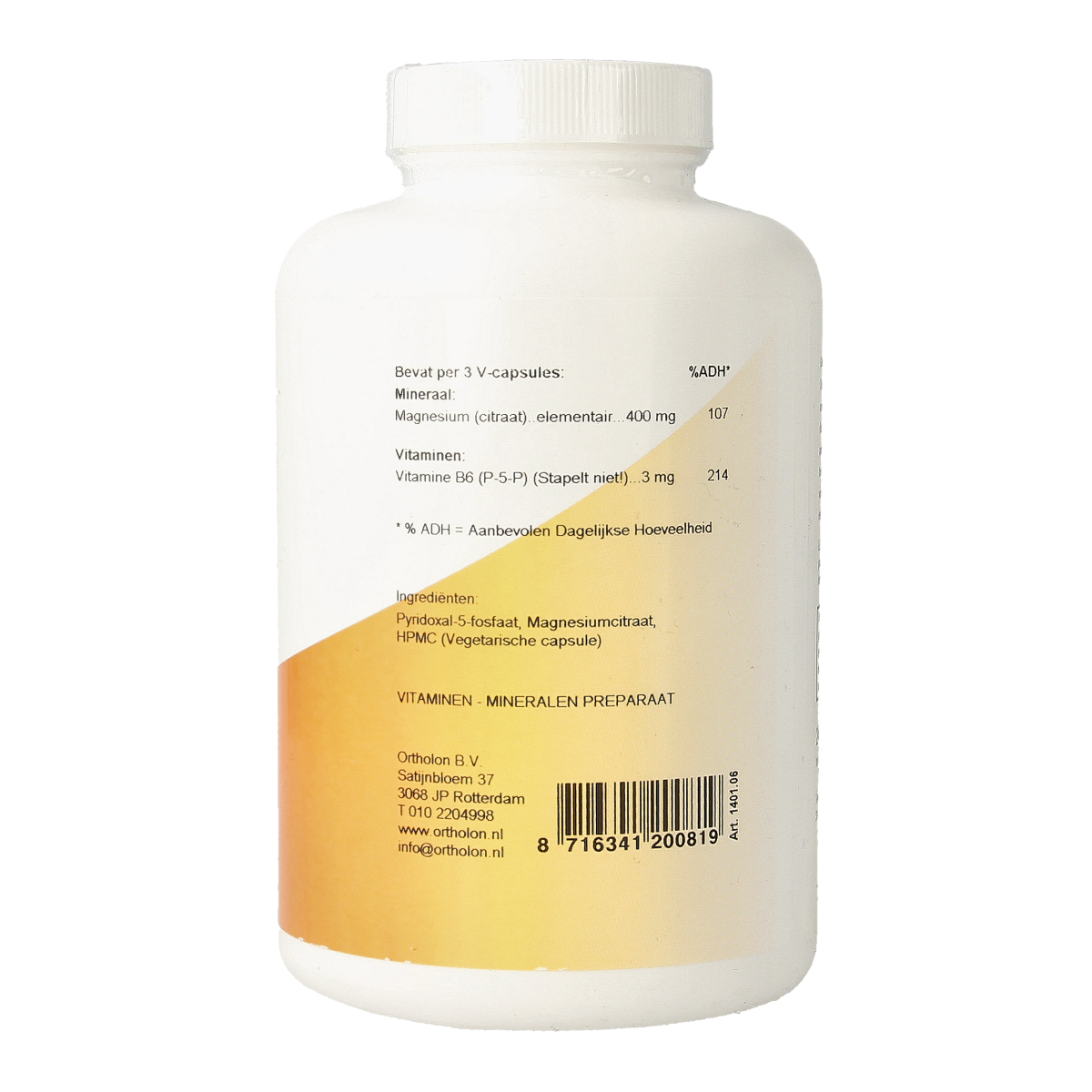 Ortholon Magnesium citraat 240.00 Vegetarische capsules