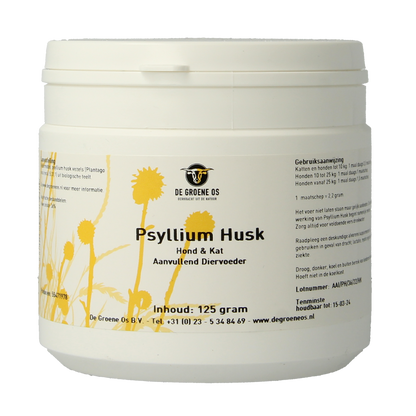 Groene Os Psyllium husk hond kat 125.00 Gram
