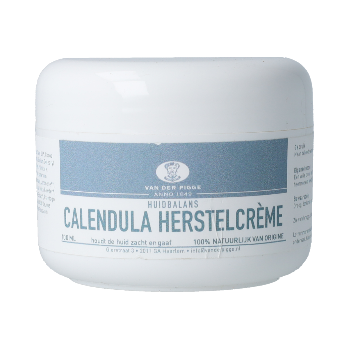 van der Pigge Huidbalans calendula herstel creme 100.00 Milliliter