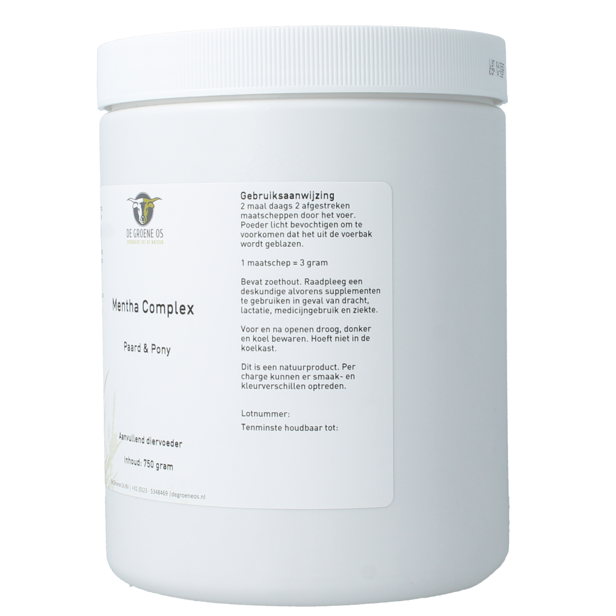 Groene Os Mentha complex paard/pony 750.00 Gram