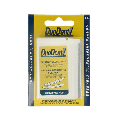 Duodent Tandenstoker hout fine/extra fine dubbelzijdig 100.00 Stuks