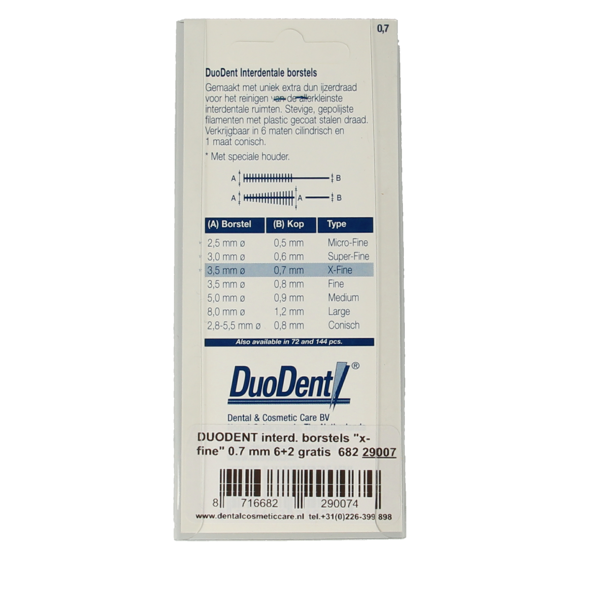 Duodent Interdentale borstels x-fine 8.00 Stuks