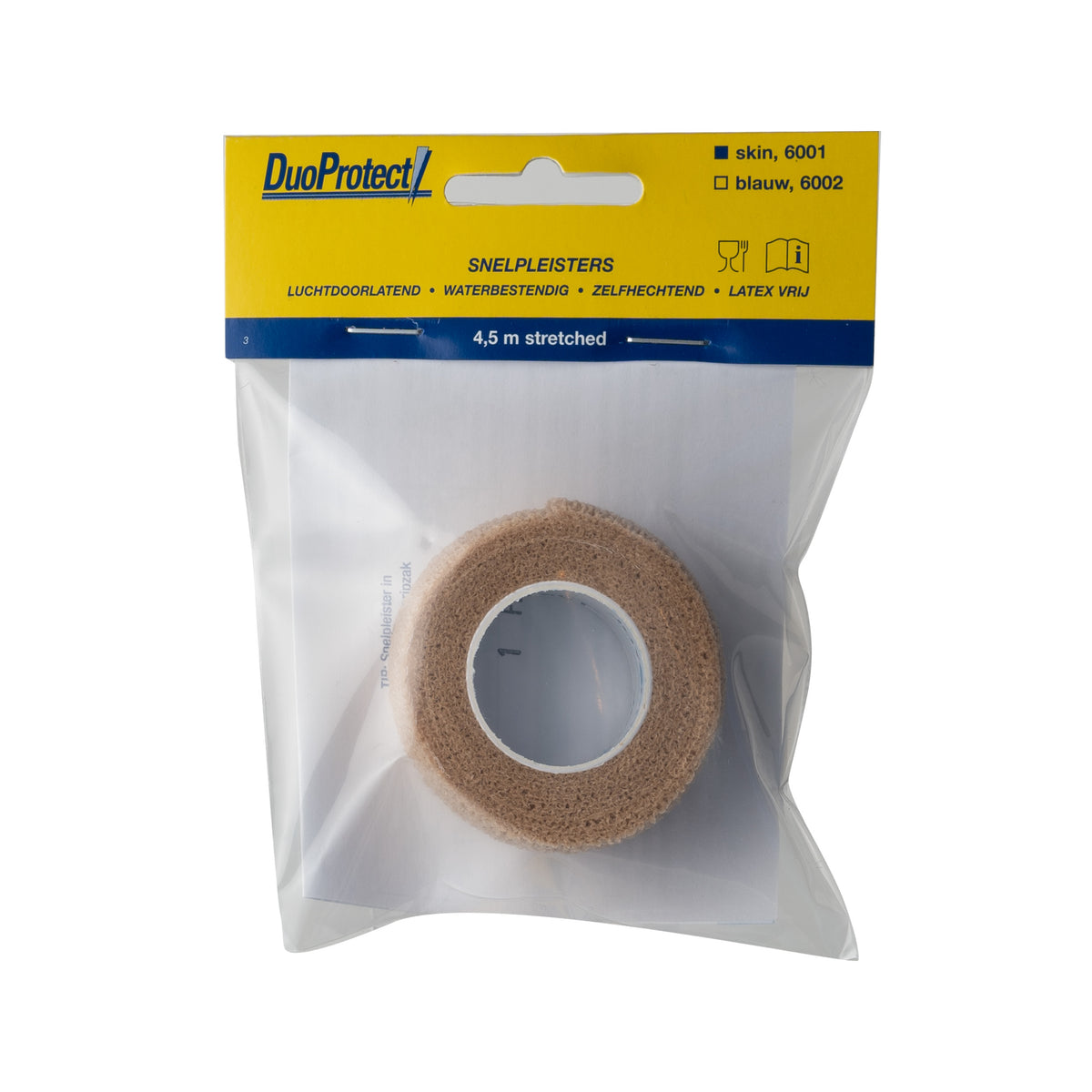 Duoprotect Snelpleisters huidskleur 4.5 meter 1.00 Rol
