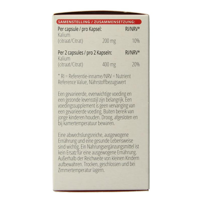 Vitals Kalium citraat 200 mg 100 Capsules