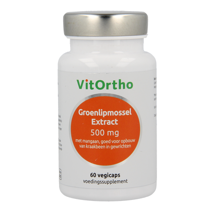 VitOrtho Groenlipmossel extract 500mg 60.00 Vegetarische capsules