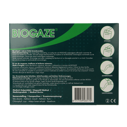 Biogaze Verbandgaas/kompres 10 x 10cm 10.00 Stuks