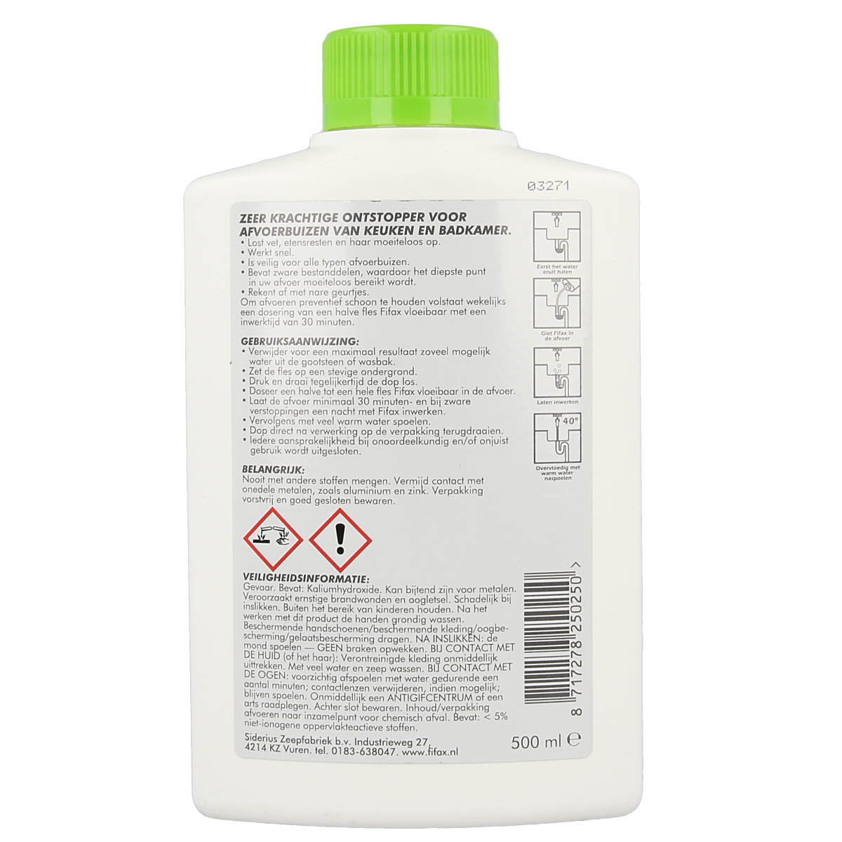 Fifax Keuken ontstopper groen 500.00 Milliliter