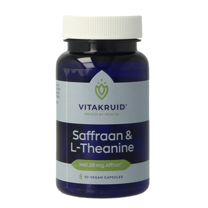 Vitakruid Saffraan 28mg (Affron) & L-Theanine 30.00 Vegetarische capsules