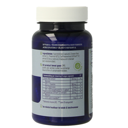 Vitakruid Saffraan 28mg (Affron) & L-Theanine 30.00 Vegetarische capsules