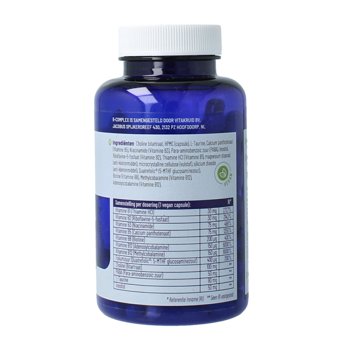Vitakruid B-Complex actief zonder B6 90.00 Vegetarische capsules