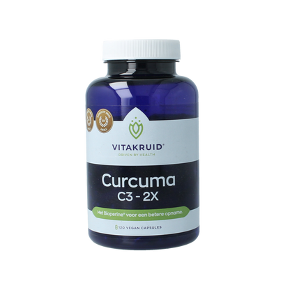 Vitakruid Curcuma C3-2X (95%  curcuminoiden) met Bioperine 120.00 Vegetarische capsules