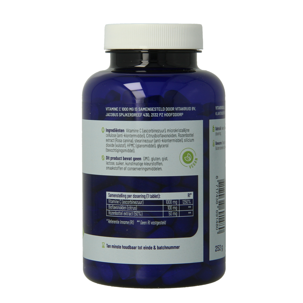 Vitakruid Vitamine C 1000 met Bioflavonoiden & Rozenbottel 180.00 Tabletten