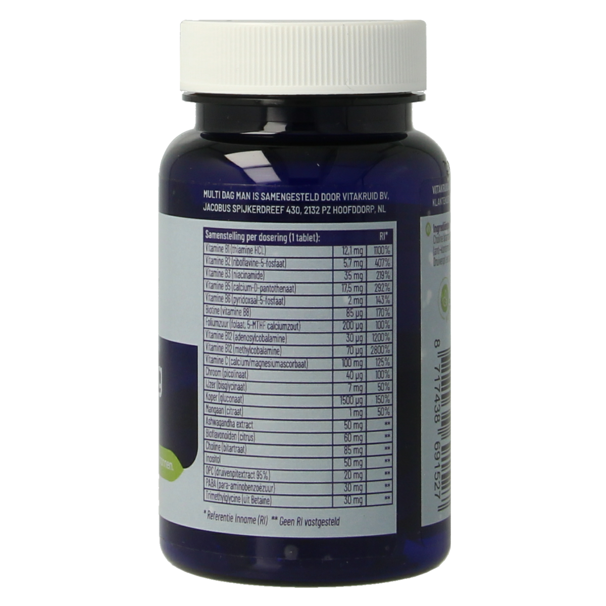 Vitakruid Multi Dag Man 100% Vegan 30.00 Tabletten