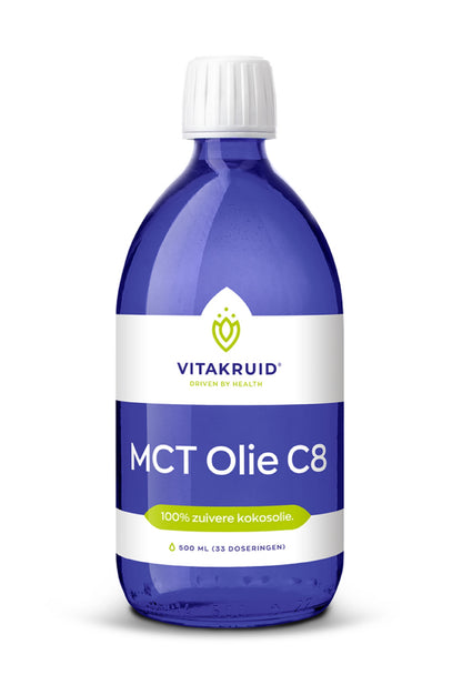 Vitakruid MCT Olie C8 100% zuivere & duurzame kokosolie 500.00 Milliliter