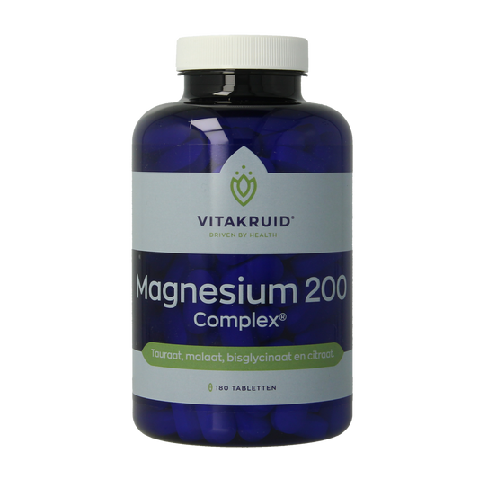 Vitakruid Magnesium 200 Complex Tauraat Malaat Bisglycinaat 180.00 Tabletten