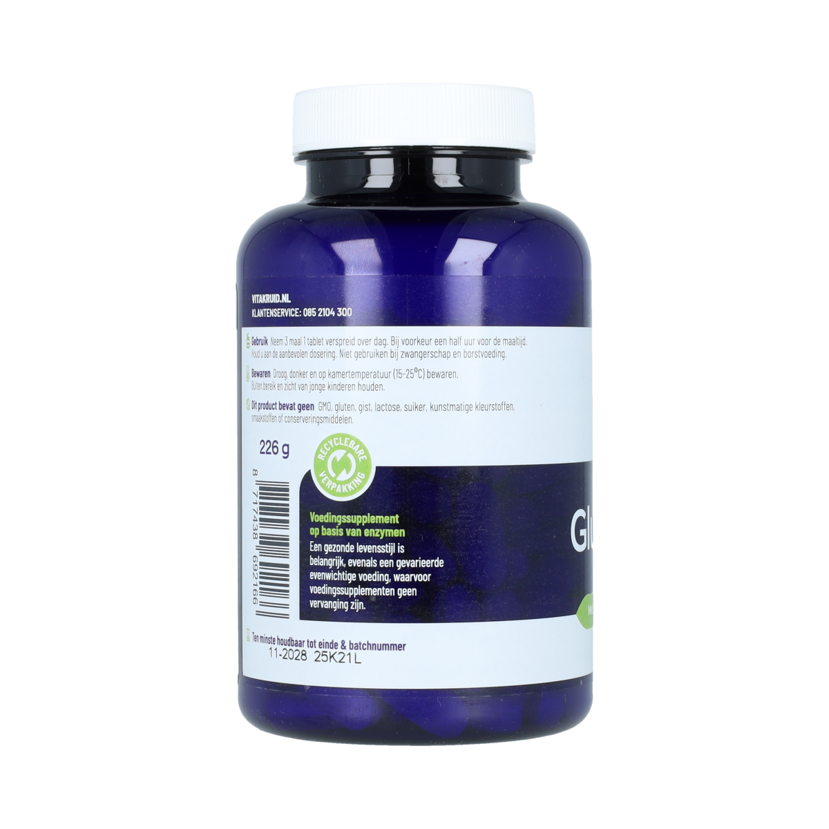 Vitakruid Glutazyme oa Spijsverteringsenzymen en L-Glutamine 180.00 Tabletten