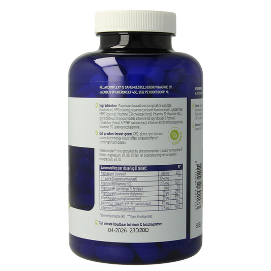 Vitakruid RelaxComplex oa Magnesium Tauraat & Vitamine D3 180.00 Tabletten