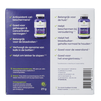 Vitakruid Multi Dag & Nacht Vrouw 50+ 2 x 90 180 Tabletten