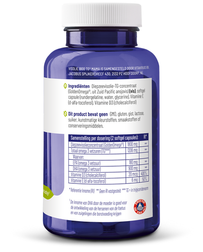 Vitakruid Visolie 1800 TG mama 90.00 Softgels