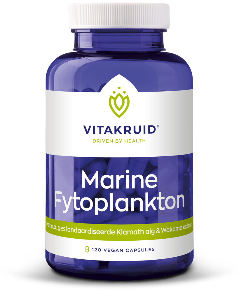 Vitakruid Marine fytoplankton met oa klamath, wakame extract 120 Vegetarische capsules