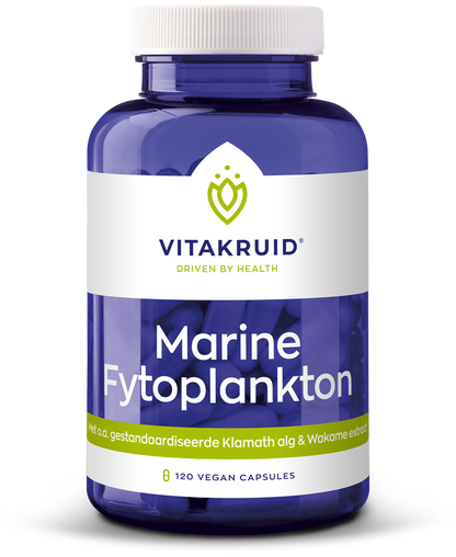 Vitakruid Marine fytoplankton met oa klamath, wakame extract 120 Vegetarische capsules
