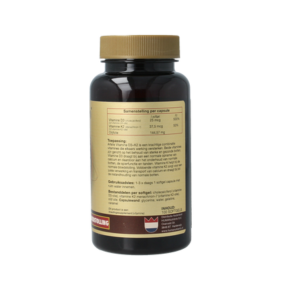 Artelle Vitamine D3 25mcg + K2 37,5 mcg MK-7 100 Softgels