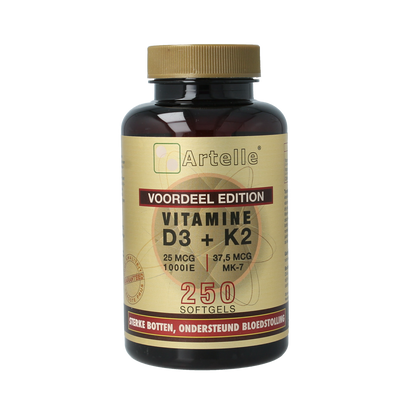 Artelle Vitamine D3 25mcg + K2 37,5 mcg MK-7 250.00 Softgels