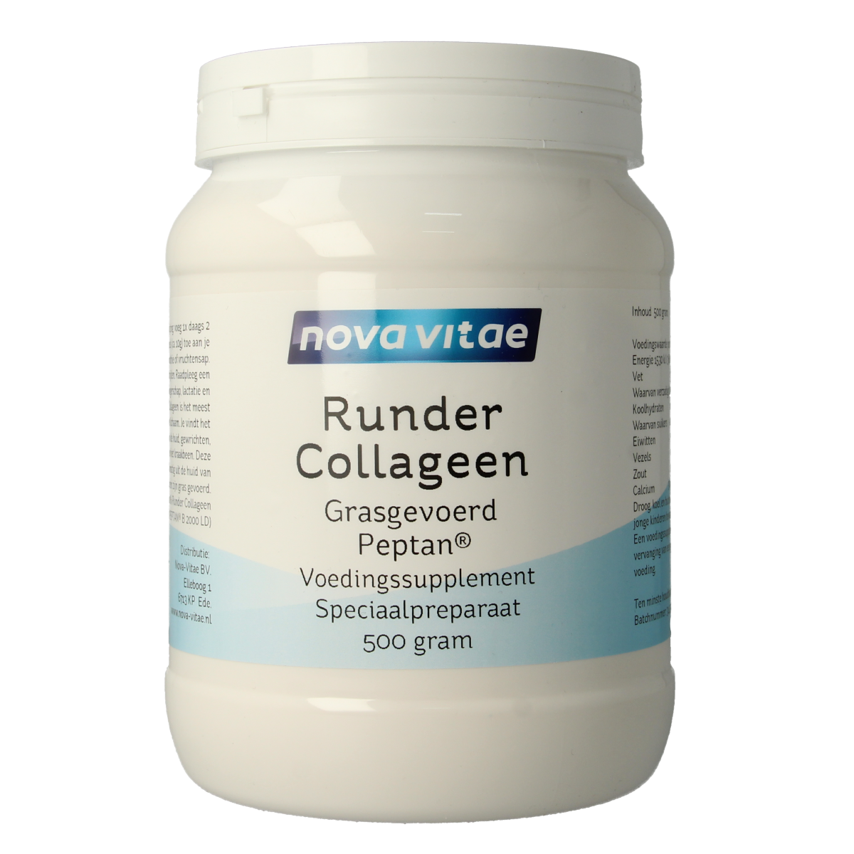 Nova Vitae Runder collageen gras gevoerd Peptan 500.00 Gram