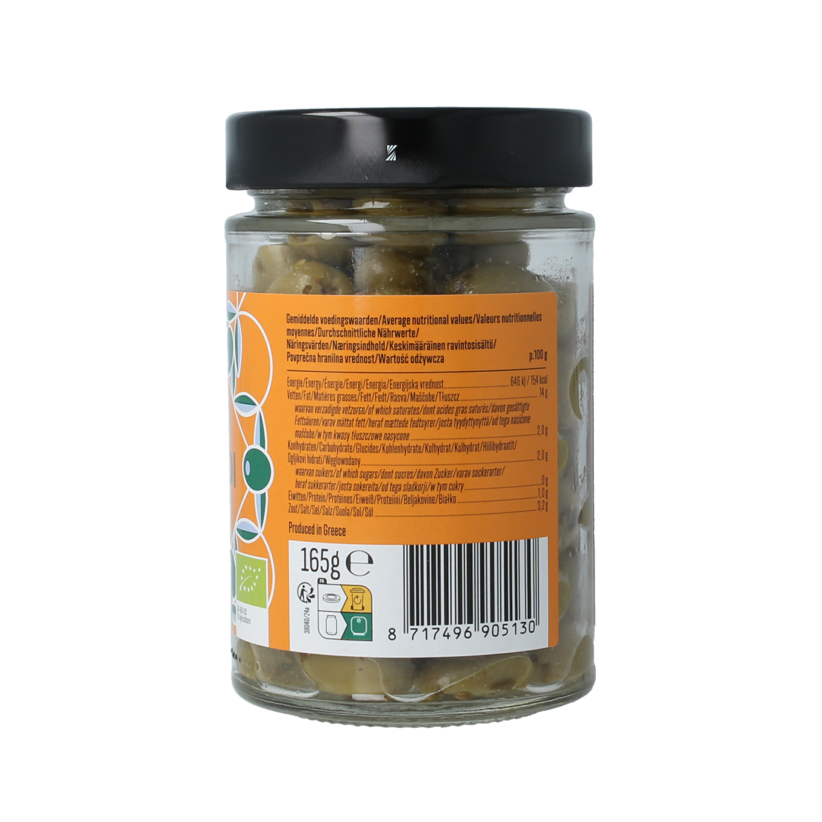 Bioidea Olijven groen ontpit bio 165.00 Gram