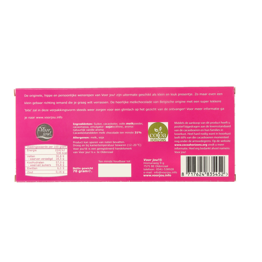 Voor Jou! Wensreep dikke zoen boeket 70.00 Gram