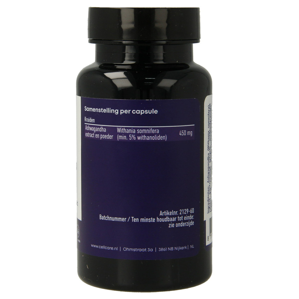 CellCare Ashwagandha 450mg 60.00 Capsules