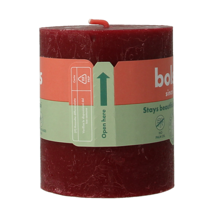 Bolsius Rustiekkaars shine 80/68 velvet red 1 Stuks