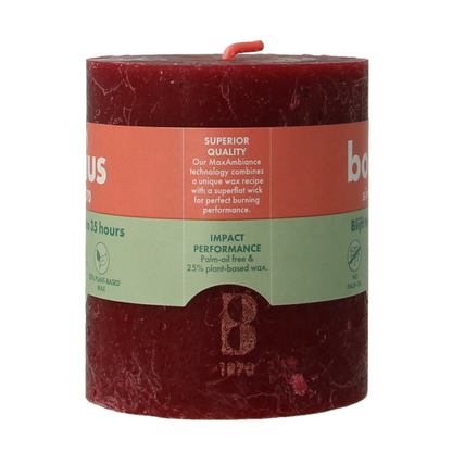 Bolsius Rustiekkaars shine 80/68 velvet red 1 Stuks