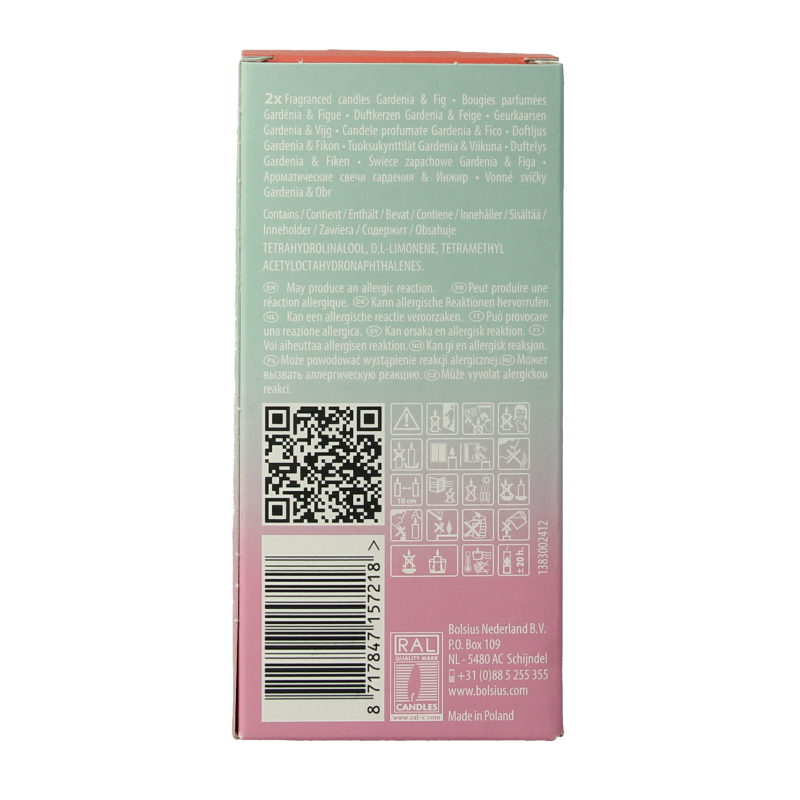 Bolsius Clean Light navulling gardenia / fig 2 Stuks