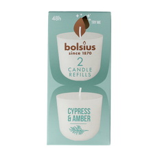 Bolsius Clean light cypress & amber navul 2 Stuks