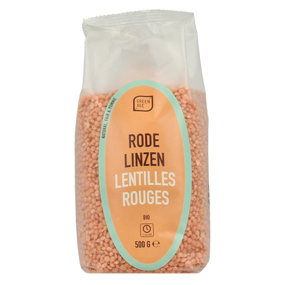 Greenage Rode linzen bio 500.00 Gram