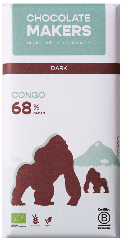 Chocolatemakers Gorilla bar 68% puur bio 80 Gram