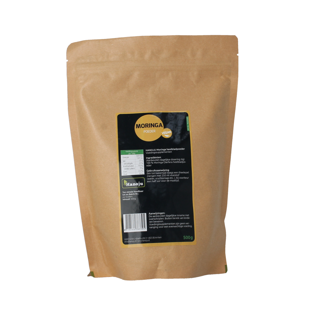 Hanoju Moringa heelbladpoeder 500.00 Gram