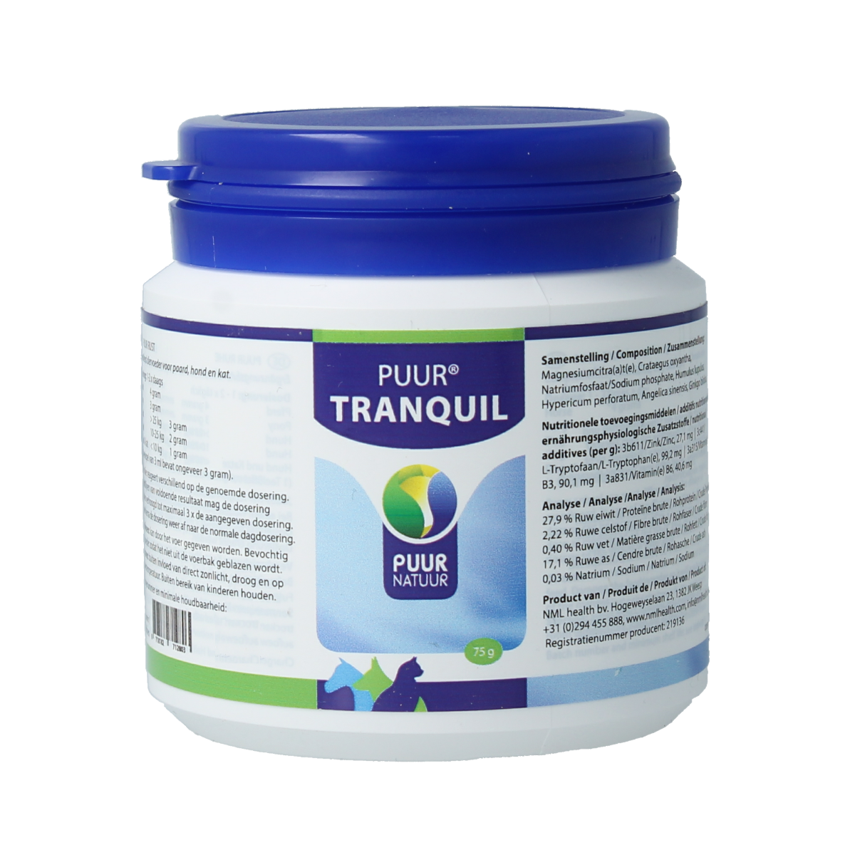 Puur Tranquil hond en kat 75.00 Gram