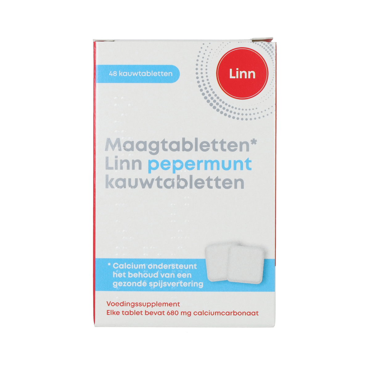 Linn Maagtabletten pepermunt 48.00 Kauwtabletten