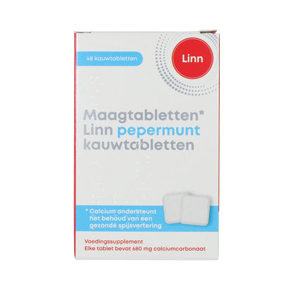 Linn Maagtabletten pepermunt 48.00 Kauwtabletten