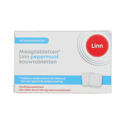 Linn Maagtabletten pepermunt 48.00 Kauwtabletten