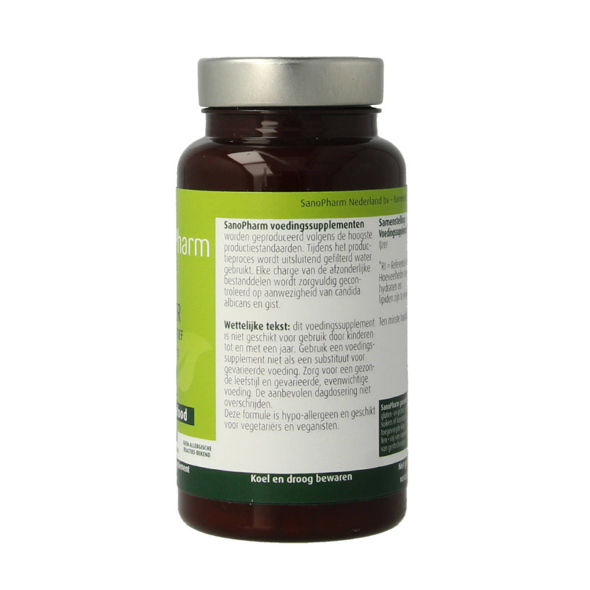 SanoPharm IJzer 10mg wholefood 30.00 Capsules