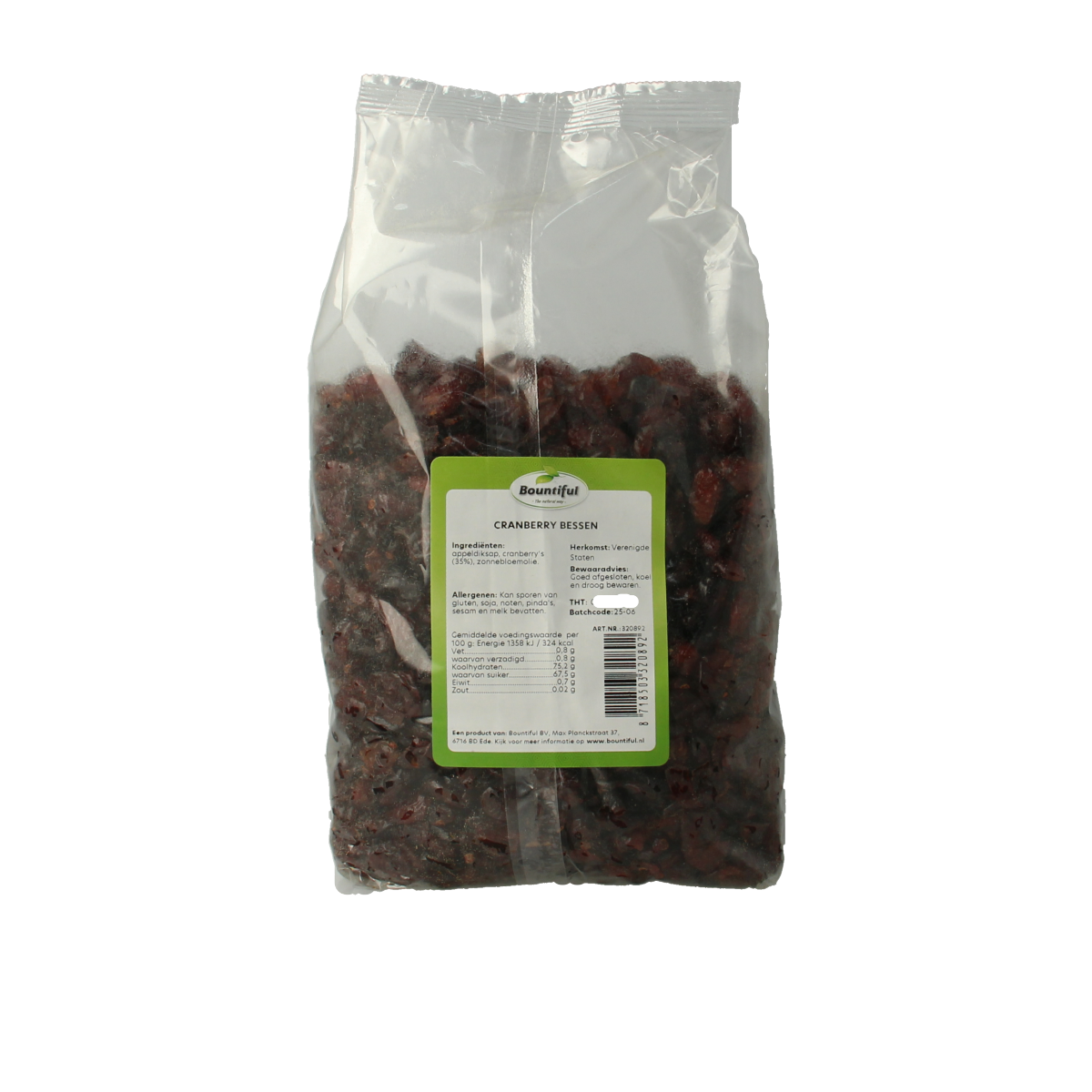Bountiful Cranberries gezoet met appeldiksap 1.00 Kilogram