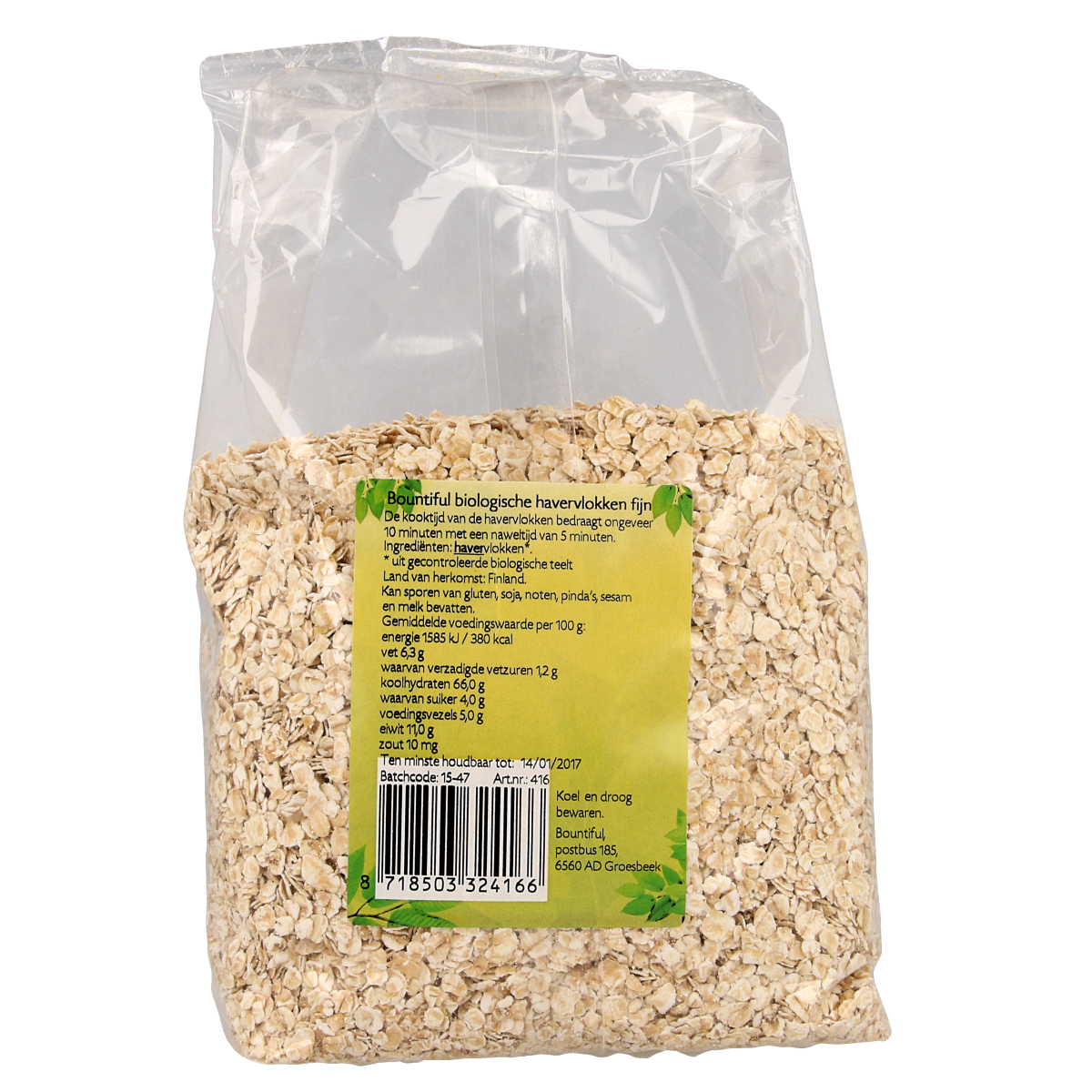 Bountiful Havervlokken fijn bio 500.00 Gram
