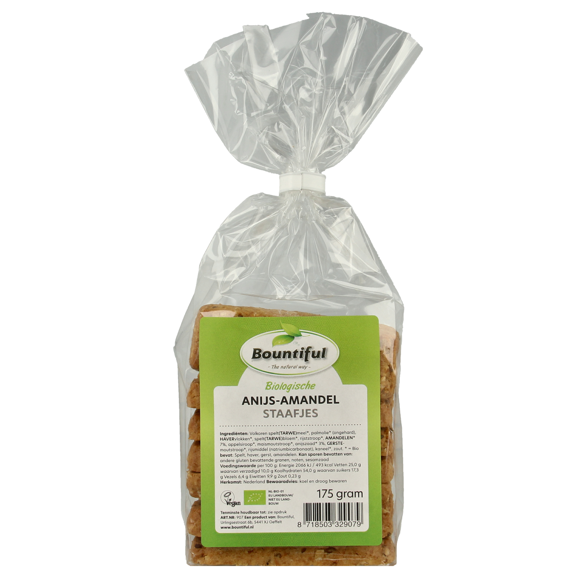 Bountiful Anijs amandel staafjes bio 175.00 Gram