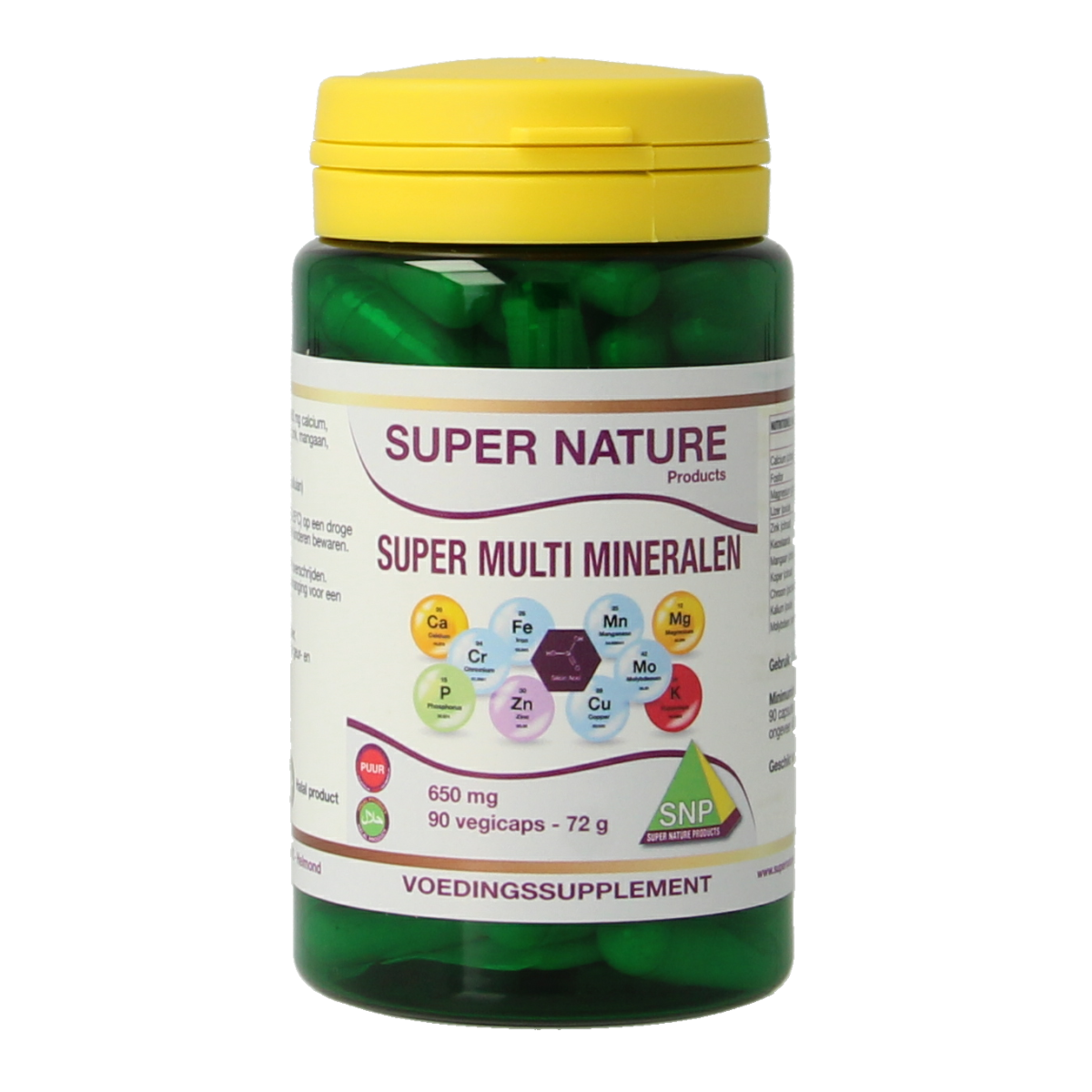 SNP Super multi mineralen 650mg puur 90.00 Vegetarische capsules